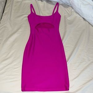 Hot pink mini dress